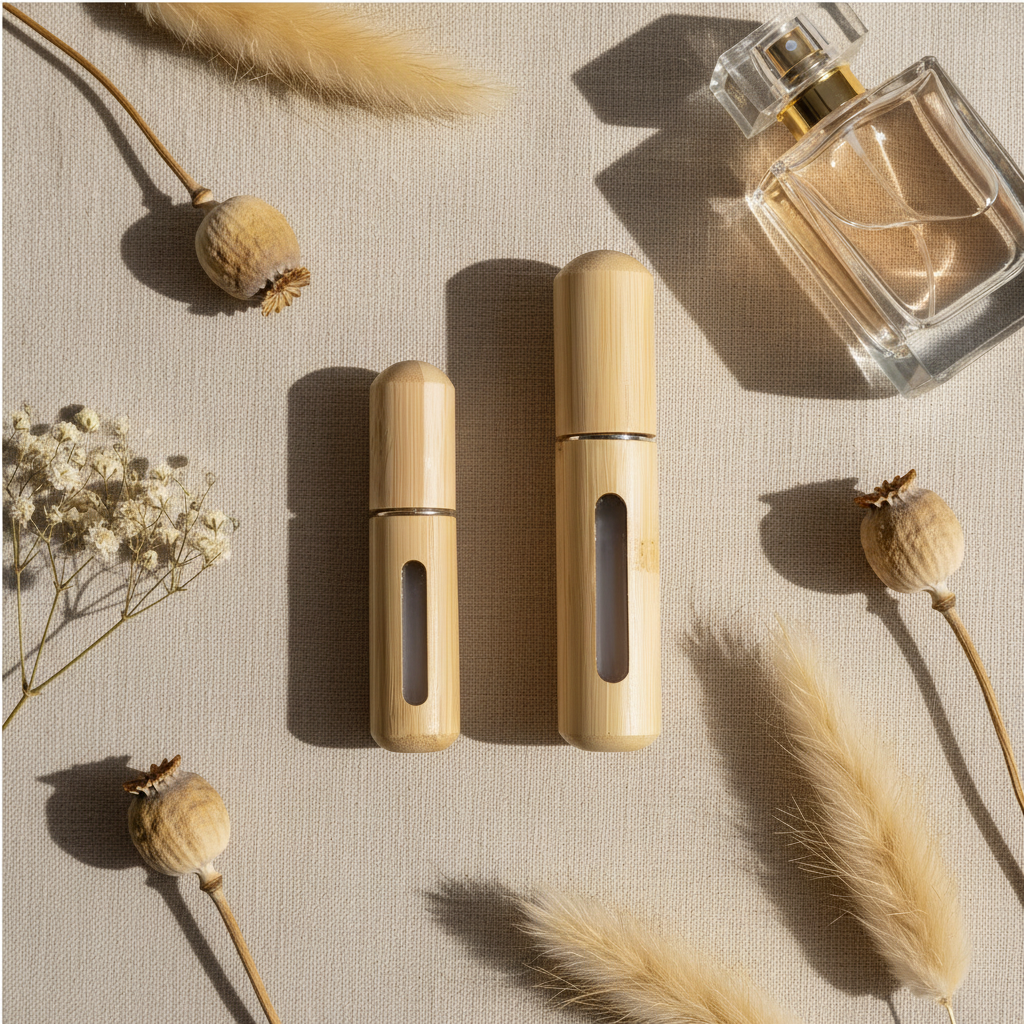 Bamboo Atomizer Flat Lay