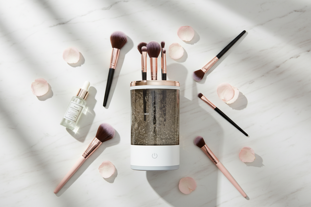 Beauty Bomb Brush Cleaner Flat Lay